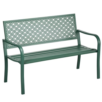 Banc de jardin Acier Vert foncé OUTSUNNY