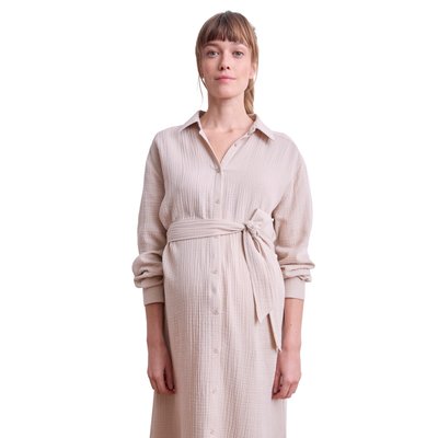 Robe-chemise longue gaze de coton grossesse et allaitement VERTBAUDET