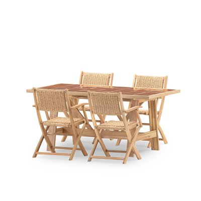 Salon de jardin, 4 chaises, BISBAL & SERENA DEFORA HOME