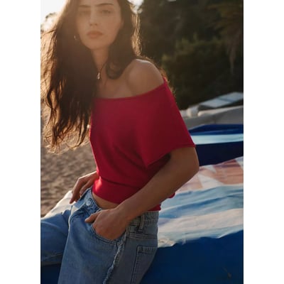 Pull en maille à manches courtes MANGO TEEN