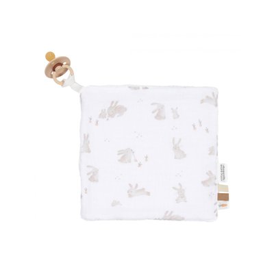 Doudou attache-sucette en gaze de coton - Baby Bunny LITTLE DUTCH