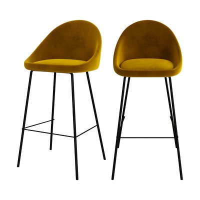 Lot de 2 chaises de bar en velours 75 cm - MISTY RENDEZ-VOUS DÉCO