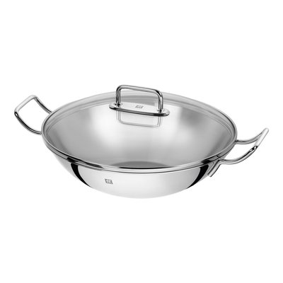 Wok Ø 32 cm, Couvercle en Verre, Acier Inoxydable, , Grille Amovible Inclus ZWILLING