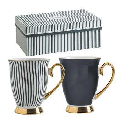 Coffret de 2 Mugs noir MATHILDE M