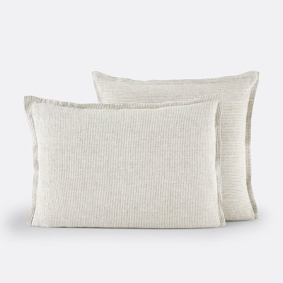 Limona Striped 100% Washed Linen Pillowcase LA REDOUTE INTERIEURS