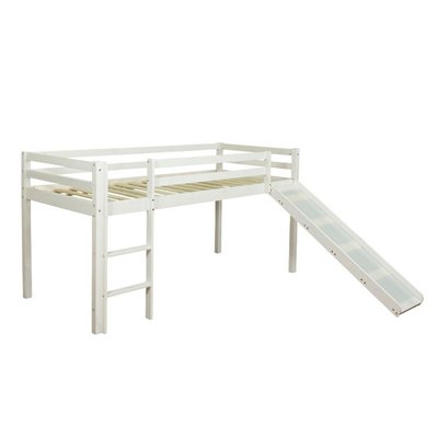 Lit blanc mi-haut avec matelas sommier à lattes HOMESTYLE4U