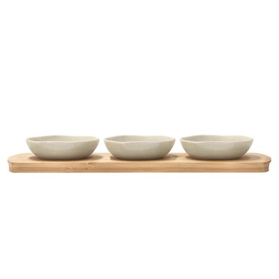Plateau en bambou avec 3 bols SHOKU VILLA COLLECTION