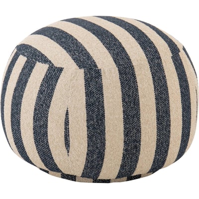 Pouf rond rayé en tissu RECOLLECTION