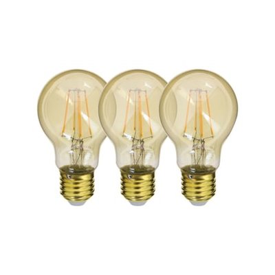 Lot De 3 Ampoules À Filament Led A60, Culot E27, 340 Lumens, Conso. 4w Éq. 32w, Blanc Chaud XANLITE
