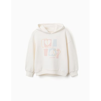 Sweat en coton à capuche avec imprimé cœur ZIPPY