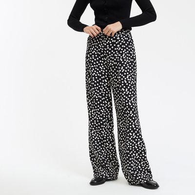 Pantalon large taille haute imprimé pois LA REDOUTE COLLECTIONS