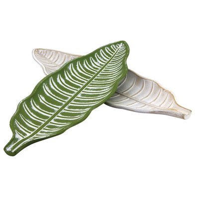 Plat feuille en bois patiné (Lot de 2) AUBRY GASPARD