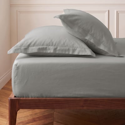 Drap housse en coton lavé biologique bonnet 30 cm ORGANIKA SENSEI MAISON