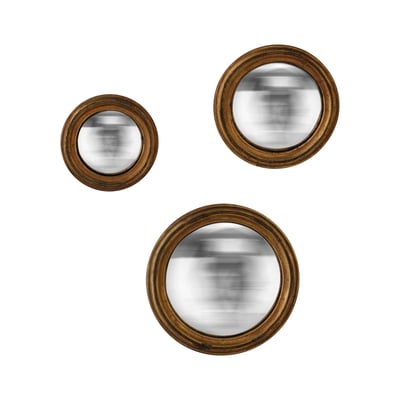 Lot de 3 miroirs ronds convexes 20, 24 et 26cm EMDE