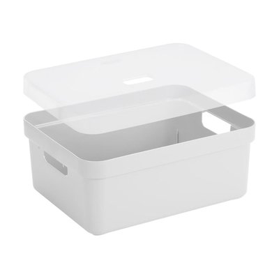Boite de rangement avec couvercle transparent Sigma home Box 24L JARDINDECO