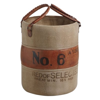 Rangement vintage en cuir de buffle et coton AUBRY GASPARD