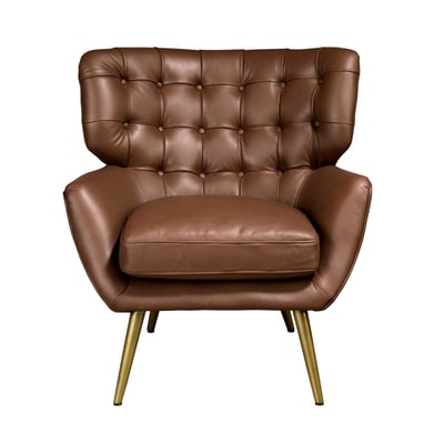 Fauteuil Chester cuir marron foncé ANGEL CERDA
