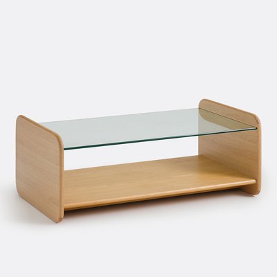 Table basse, en plaqué chêne et verre trempé, ERICSON LA REDOUTE INTERIEURS