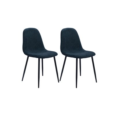 Chaises avec pieds en métal et assises en tissu (lot de 2) - ZELIE HELLIN, DEPUIS 1862