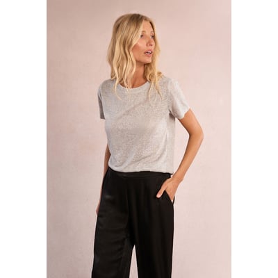 T-shirt pailleté en semi-transparence MOLLY BRACKEN