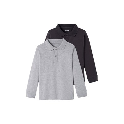 Lot de 2 polos manches longues VERTBAUDET