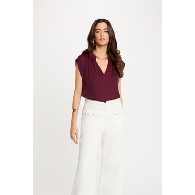 Blouse manches courtes satin MORGAN