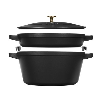 Batterie De Cuisine Empilable 3 Pièces Noires STAUB