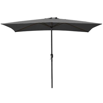 Parasol gris anthracite ouverture à manivelle 200x300cm WADIGA