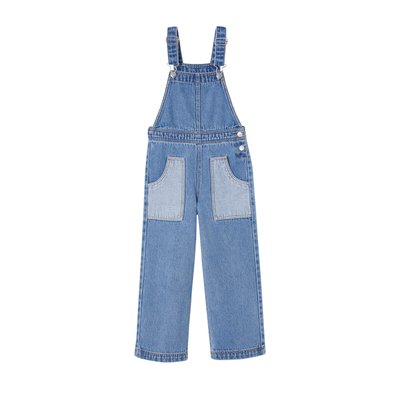 Salopette en jean large poches contrastées DENIM FABRIC VERTBAUDET