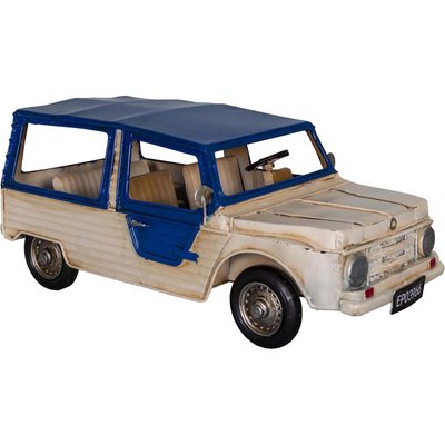 Citroen Mehari en fer blanc et bleu ANTIC LINE CRÉATIONS