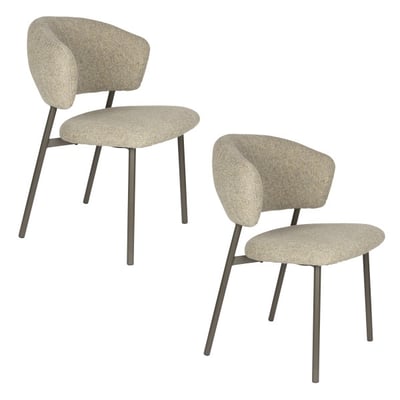Chaise design en tissu (lot de 2), JASMINE BOITE A DESIGN