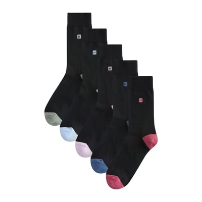 Chaussettes à logo n/talon coloré, 5 paires NEXT