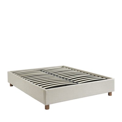 Lit coffre en tissu lin 140x190cm - Millo DRAWER