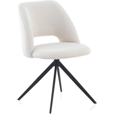 x4 chaises pivotante blanche tissu nid d'abeille pieds métal RECOLLECTION