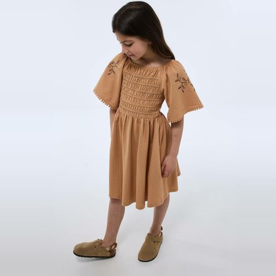 Robe manches brodées en coton MONOPRIX