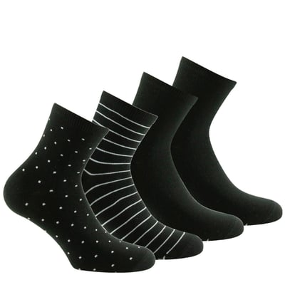 Lot de 4 Socquettes Femme unies jersey en Coton KINDY