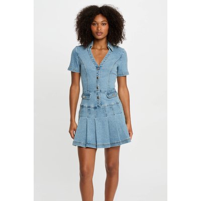 Robe courte trapèze en jean MORGAN