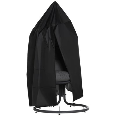 Housse fauteuil suspendu zippée cordon de serrage dia. 115 cm noir OUTSUNNY