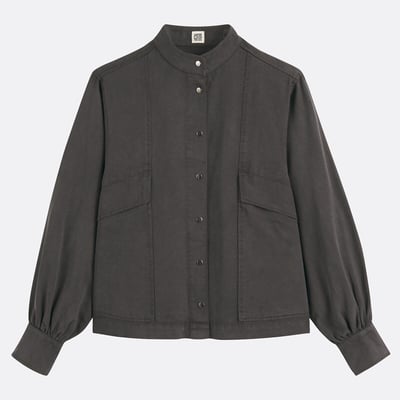 Lyocell/Cotton Shirt with High Neck LA REDOUTE COLLECTIONS