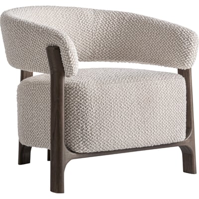 Fauteuil contemporain bois et tissu bouclé RECOLLECTION