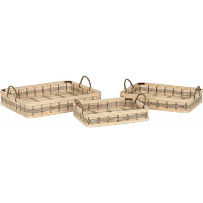 Plateaux en bambou avec poignées (lot de 3) RECOLLECTION