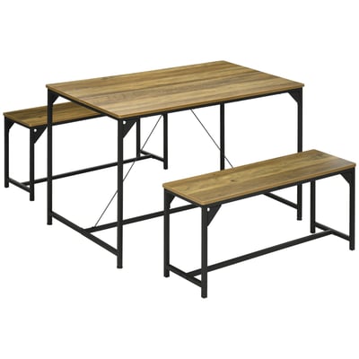 Ensemble de table à manger Acier Bois naturel HOMCOM