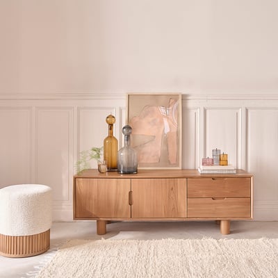 Meuble TV en teck massif 150 cm  GUSTAVE BERAH GETAH