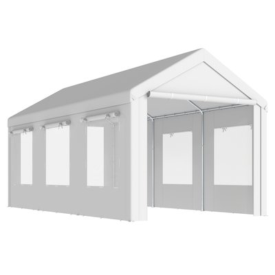 Abri pour voiture Acier Galvanisé Blanc OUTSUNNY