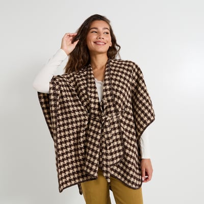 Poncho ceinturé ouvert à l'avant GRAIN DE MALICE