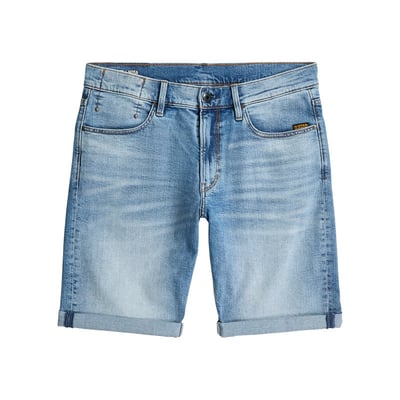 Short 5 poches en coton bleu délavé avec une braguette zippée G-Star RAW