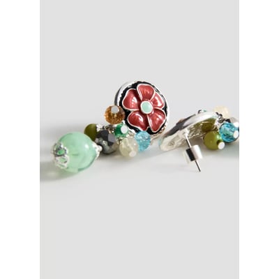 Boucles d’oreilles fleur à perles combinées MANGO
