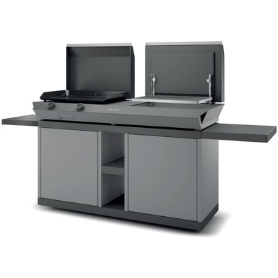 Chariot Plancha Combi G NG 2 tablettes rabattables 2portes coulissantes FORGE ADOUR