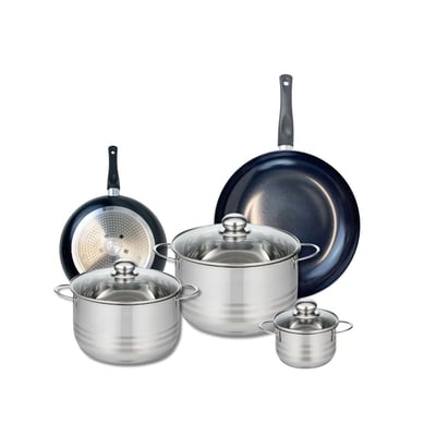 Batterie 2 poêles 20/28cm + 3 faitouts 12/20/24cm PRIMA BRILLANT ELO