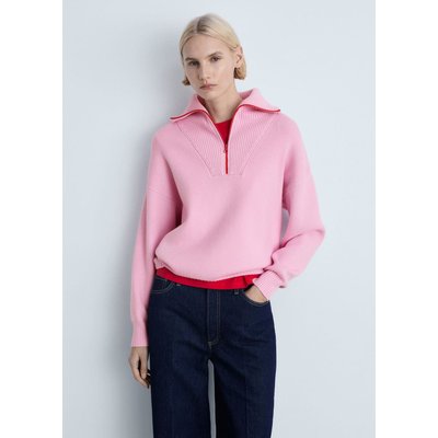 Pull maille contrastée à zip MANGO
